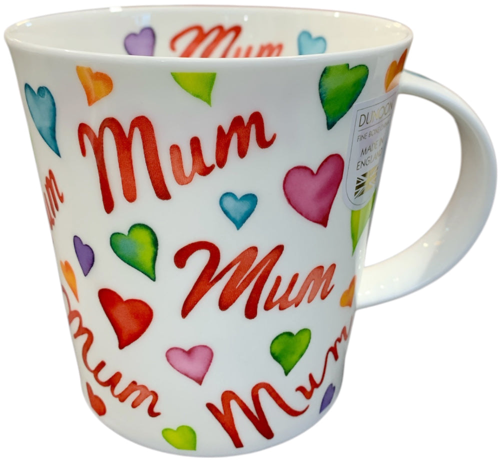 Dunon Becher "Mum" aus der TeeWiese.

Ca. Maße in cm: Durchmesse: 10,5; mit Griff: 12; Höhe: 10,5.
Material: Fine Bone China
Pflegehinweise: Spülmaschine und Mikrowelle geeignet
Fassungsvermögen: ca. 480 ml