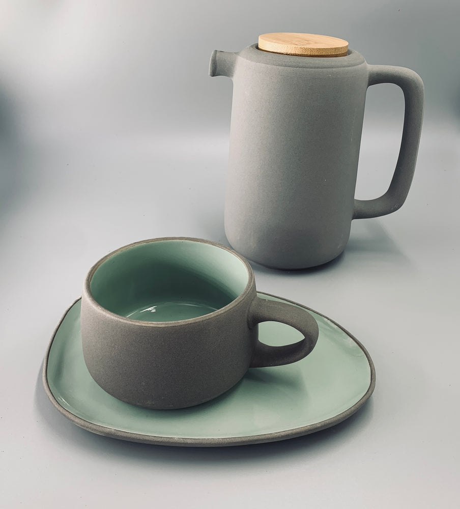 
                  
                    Steinzeug Kanne, Steinzeug Becher, TeeWiese
                  
                